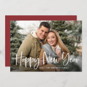 家族の写真で新年を迎える シーズンカード (正面/裏面)