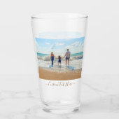 家族の写真とカスタム文字ガラス タンブラーグラス (裏面)