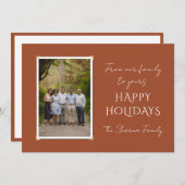 家族の写真とクリスマスの挨拶 シーズンカード (正面/裏面)