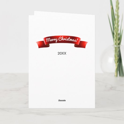 家族の写真とクリスマスカーカスタムドの挨拶 カード (裏面)