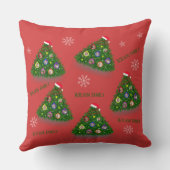 家族の写真とクリスマスツリー クッション (裏面)