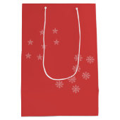 家族の写真とクリスマスツリー ミディアムペーパーバッグ (裏面)