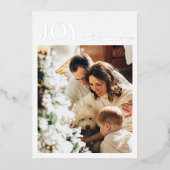 家族の写真とシンプルな喜び | 幸せなホリデーシーズン 箔シーズンカード (正面)