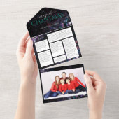 家族の写真とニュースレターのホリデーカード オールインワン招待状 (貼ってはがせる)