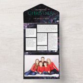 家族の写真とニュースレターのホリデーカード オールインワン招待状 (内側)