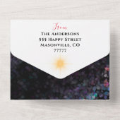 家族の写真とニュースレターのホリデーカード オールインワン招待状 (裏面)