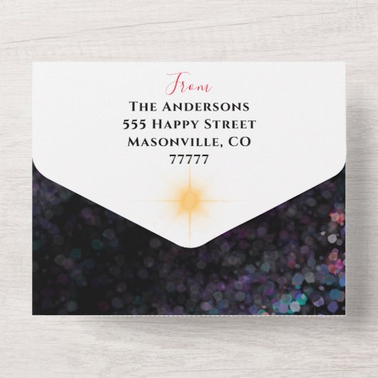 家族の写真とニュースレターのホリデーカード オールインワン招待状 (裏面)