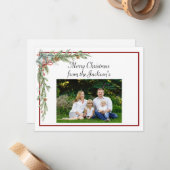 家族の写真とメリークリスマスカード ノートカード (正面/裏面インサイチュ)