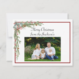 家族の写真とメリークリスマスカード ノートカード