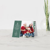 家族の写真と一緒に楽しいクリスマス シーズンカード (正面)