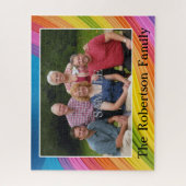 家族の写真と名前でパーソナライズ ジグソーパズル (縦)