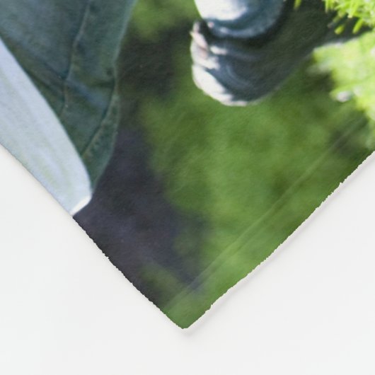 家族の写真と名前のカスタマイズ，白い文字 フリースブランケット (角)