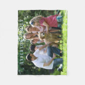 家族の写真と名前のカスタマイズ，白い文字 フリースブランケット (正面)