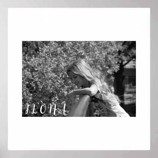 家族の写真と名前縁どの金ゴールドまたは銀F 箔ポスター (正面)