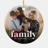 家族の写真と名前 セラミックオーナメント (裏面)