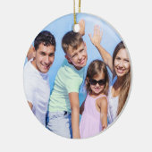 家族の写真と名前Redグリッター セラミックオーナメント (左)