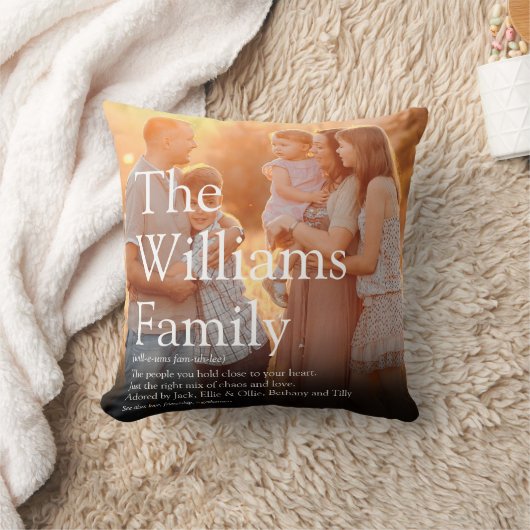 家族の写真と定義のモダンおもしろい クッション (ブランケット)