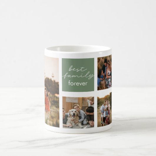 家族の写真と家族の引用文コーヒーマグ コーヒーマグカップ (中央)