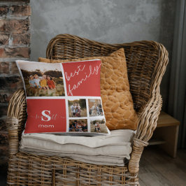 家族の写真と家族引用文枕 クッション