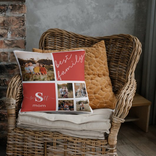 家族の写真と家族引用文枕 クッション