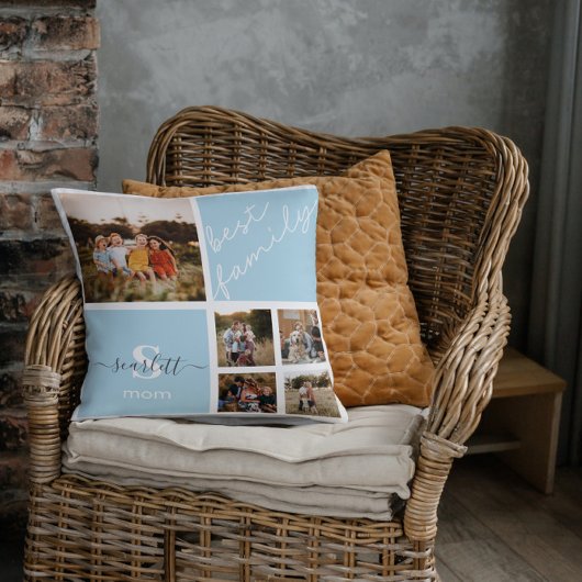 家族の写真と家族引用文枕 クッション