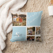 家族の写真と家族引用文枕 クッション (ブランケット)