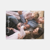 家族の写真と暖かく居心地の良いフリースブランケット フリースブランケット (正面(横))