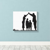 家族の写真のキャンバス印刷を作成する キャンバスプリント (インサイチュ (ウッドフロア))