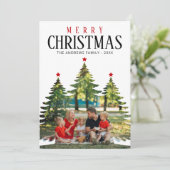 家族の写真のクリスマスのレビュー年 シーズンカード (スタンド正面)