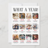 家族の写真のクリスマスのレビュー年 シーズンカード (裏面)