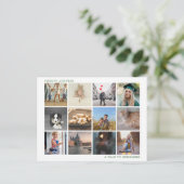 家族の写真のクリスマスを思い出すために年の緑 シーズンポストカード (スタンド正面)