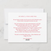 家族の写真のクリスマスを思い出す赤い1年 シーズンカード (裏面)