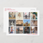 家族の写真のクリスマスを思い出す赤い1年 シーズンポストカード (正面/裏面)