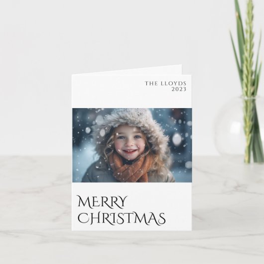 家族の写真のクリスマスグリーティング シーズンカード (正面)