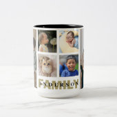 家族の写真のコラージュと名前金ゴールド ツートーンマグカップ (中央)