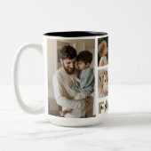 家族の写真のコラージュと名前金ゴールド ツートーンマグカップ (左)