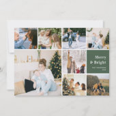 家族の写真のコラージュと明メリーるいクリスマス シーズンカード (正面)