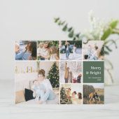 家族の写真のコラージュと明メリーるいクリスマス シーズンカード (スタンド正面)