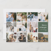 家族の写真のコラージュと明メリーるいクリスマス シーズンカード (正面)