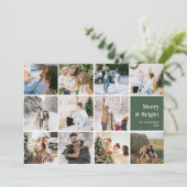 家族の写真のコラージュと明メリーるいクリスマス シーズンカード (スタンド正面)