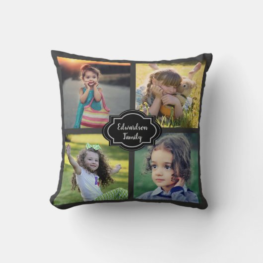 家族の写真のコラージュを作成する クッション (正面)
