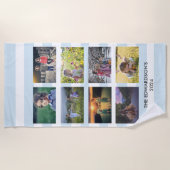 家族の写真のコラージュを作成する ビーチタオル (正面)