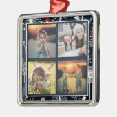 家族の写真のコラージュを作成する メタルオーナメント (左)