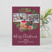 家族の写真のコラージュを作成メリー シーズンカード (スタンド正面)