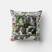 家族の写真のコラージュを作成モノグラムの クッション (正面)