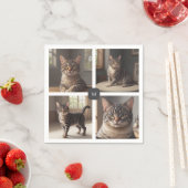 家族の写真のコラージュを作成モノグラムの スタンダードカクテルナプキン (インサイチュ)