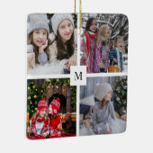 家族の写真のコラージュを作成モノグラムの セラミックオーナメント (右)