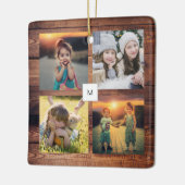 家族の写真のコラージュを作成モノグラムの セラミックオーナメント (左)