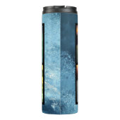 家族の写真のコラージュを作成モノグラムの タンブラー (裏面)