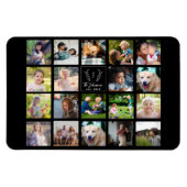 家族の写真のコラージュを作成モノグラムの マグネット (横)